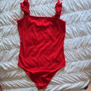 Red womens Body Suit